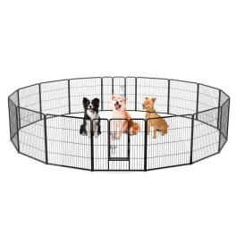 16 panel 24/32/40 inches height dog playpen with lock and large door-32 inches - size: 32 inches