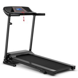 1.0 hp foldable treadmill electric support mobile power - color: black