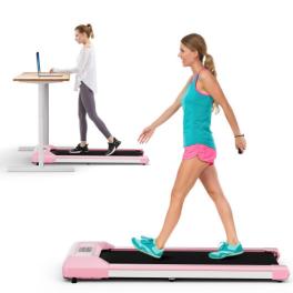 2.25 hp walking pad with led display and remote control-pink - color: pink