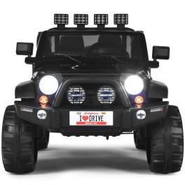 12v 2-seater ride on car truck with remote control and storage room-black - color: black