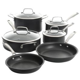 Kenmore pro arbor heights 10 piece nonstick aluminum cookware set in black