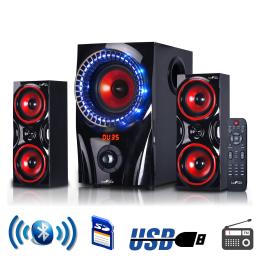 Befree sound 2.1 channel bluetooth surround sound speaker system in red