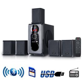 Befree sound 5.1 channel surround sound bluetooth speaker system in black