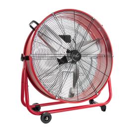 Vie air 24 inch commercial floor drum fan in red