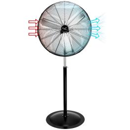 Vie air 30 inch industrial heavy duty pedestal oscillating metal stand fan