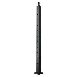 Vevor cable railing post, 42x2x2 inch corner railing post, with l-shaped pre-drilled holes, stainless steel cable rail post with horizontal and curved bracket, 1-pack, black, 1jzlgzxhs1065s1ew001v0