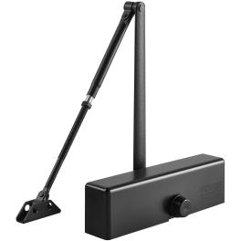 Vevor door closer, automatic door closer commercial or residential use for door weights 265 lbs, adjustable size hydraulic buffer door closers heavy duty cast aluminum body, easy install, black