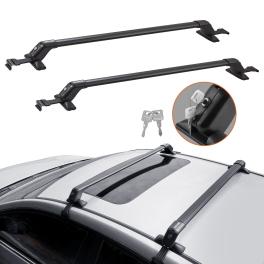 Vevor universal roof rack cross bars, 41.3" aluminum roof rack crossbars, fit roof without side rail, 155 lbs load capacity, adjustable bare roof crossbars with locks, for suvs, sedans, and vans
