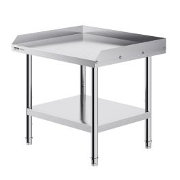 Vevor stainless steel work table, 24 x 28 x 26 inch commercial food prep worktable, 3-sided backsplash heavy duty prep worktable, metal work table with adjustable height for restaurant home hotel
