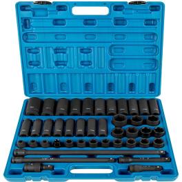 Vevor impact socket set 1/2 inches 43 piece impact sockets, standard socket assortment, 1/2 inches drive socket set 6-point sockets metric 9-30mm (standard/deep)