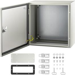 Vevor nema steel enclosure, 16 x 16 x 8'' nema 4x steel electrical box, ip66 waterproof & dustproof, outdoor/indoor electrical junction box, with mounting plate