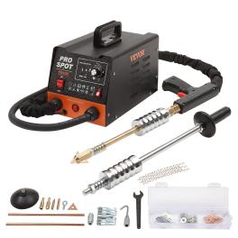 Vevor stud welder dent repair kit, 3kw spot welder dent puller with 6 welding modes, auto body spot welding dent puller machine & 16 types of welding accessories for car, truck, motorcycle dent repair