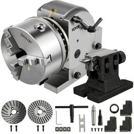 Vevor dividing head bs-1 dividing head set 6" 3-jaw chuck semi universal milling set with 6" chuck+tailstock+dividing plates for milling grinding drilling machine