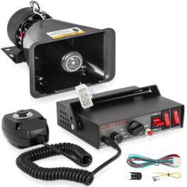Vevor 200w car warning alarm vehicle 7 sound loud warning alarm kit mic system emergency fire siren pa speaker