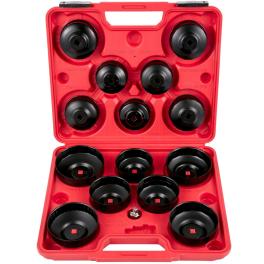 Vevor oil filter socket set, 14 pcs oil filter wrench set, sturdy steel oil filter socket, 3/8" oil filter socket, low profile oil filter socket set for easy access, oil filter wrench cap set w/ case
