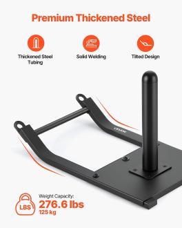 Weight sled, steel power sled, fitness strength training sleds for athletic exercise speed improvement, workout fitness equipment with harness, compatible with 1/2 in weight plates, black