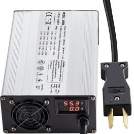 Vevor golf cart battery charger 36v club car charger 18a golf cart electric charger splayed plug/led club car battery charger aluminum shell power wise golf cart battery charger for ez go yamaha