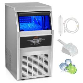 Vevor commercial ice maker, 80lbs/24h, ice maker machine, 40 ice cubes in 12-15 minutes, freestanding cabinet ice maker with 24lbs storage capacity led digital display, for bar home office restaurant
