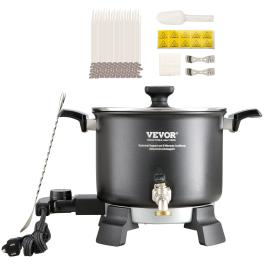 Vevor 5 liter wax melter for candle making, large electric wax melting pot easy pour spout, 4-level temperature control, easy clean for candle soap cream beauty bulk production business or home
