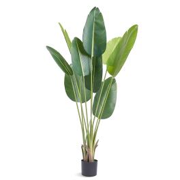 Vevor artificial birds of paradise tree, 5 ft tall faux plant, pe material & anti-tip tilt protection low-maintenance plant, lifelike green fake tree for home office warehouse decor indoor outdoor