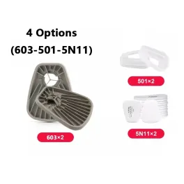 Color: gray - 4/6/14/24 in 1 set 603/5n11 filter 501 cotton cover respirator spray dust-proof anti-particles used for 6200/7502/6800 gas mask