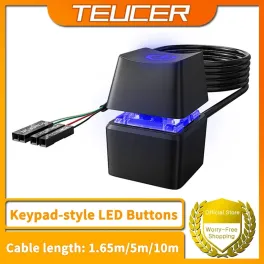 Color: black - teucer 1.65/5/10m led lights computer desktop switch pc motherboard external start power button extension cable for home office
