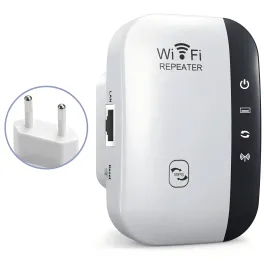 Color: white - wifi repeater wireless signal amplifier extended network enhancer eu us home router 300m thro