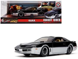 K.a.r.r. black and silver with light "knight rider" (1982) tv series "hollywood rides" series 1/24 diecast model car by jada