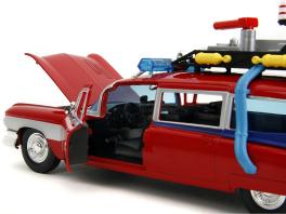 1959 cadillac ambulance ecto-1 red "transformers" tv series - "ghostbusters" (1984) movie crossover "hollywood rides" series 1/24 diecast model car by jada