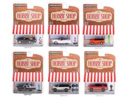 "the hobby shop" set of 6 pieces series 14 1/64 diecast model cars by greenlight