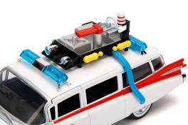 1959 cadillac ambulance ecto-1 white "ghostbusters" movie "hollywood rides" series 1/24 diecast model car by jada