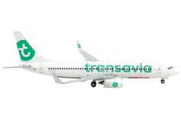 Boeing 737-800 commercial aircraft "transavia airlines" white with green tail 1/400 diecast model airplane by geminijets