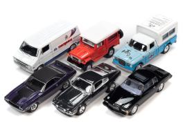 Pop culture 2023 set of 6 cars release 2 1/64 diecast model cars by johnny lightning