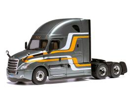 2018 freightliner cascadia truck tractor gray metallic with stripes 1/43 diecast model by ixo models