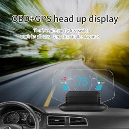 C1 hd color lcd display car hud head up display obd2 + gps head display black