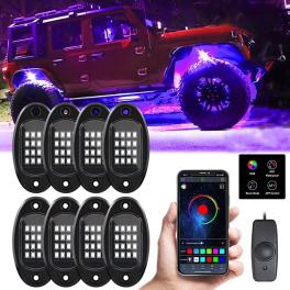High brightness multifunction car  led  rock  lights kit multi-color chassis atmosphere light music rhythm light for atv rzr utv suv 4 in 1