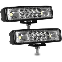 2pcs 6 inch aluminum alloy 48w 60w car led  work  light bar waterproof fog lamp spotlight for trucks off road atv utv golf cart trailer black