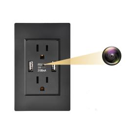 1080p wall outlet camera with usb interface wifi remote monitoring night vision motion detection security cam q9 black