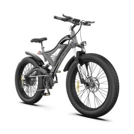 Us electric bike 750w motor 26x4.0 fat tire 48v 15ah removable lithium battery 7 speed-gear shifter ebike gray