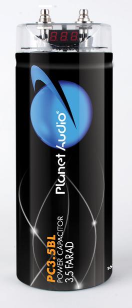 Planet 3.5 farad capacitor digital volt meter black
