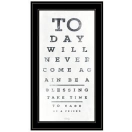 Eye chart i 3 black framed print wall art