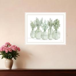 Simply sage white framed print wall art