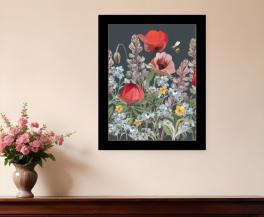 Summer garden buzz black framed print wall art