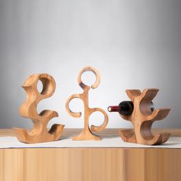 Handmade solid wood creative mango wood wine rack ornaments
