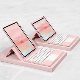 Color: pink, model: ipad 10.2inches universal - 11inch bluetooth keyboard protective cover tablet