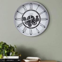 American iron gear clock european art retro decorative hanging for living room