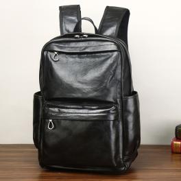 Men's leather large capacity business trip casual and comfortable backpack