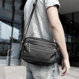 Men's casual leather shoulder bag