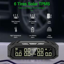 Solar external tire pressure monitor 6 tire vans rv trucks