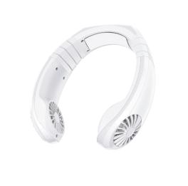 Color: white - portable lazy hanging neck fan mini cooling fans bladeless usb rechargeable sports cooling fan for outdoor sports travel